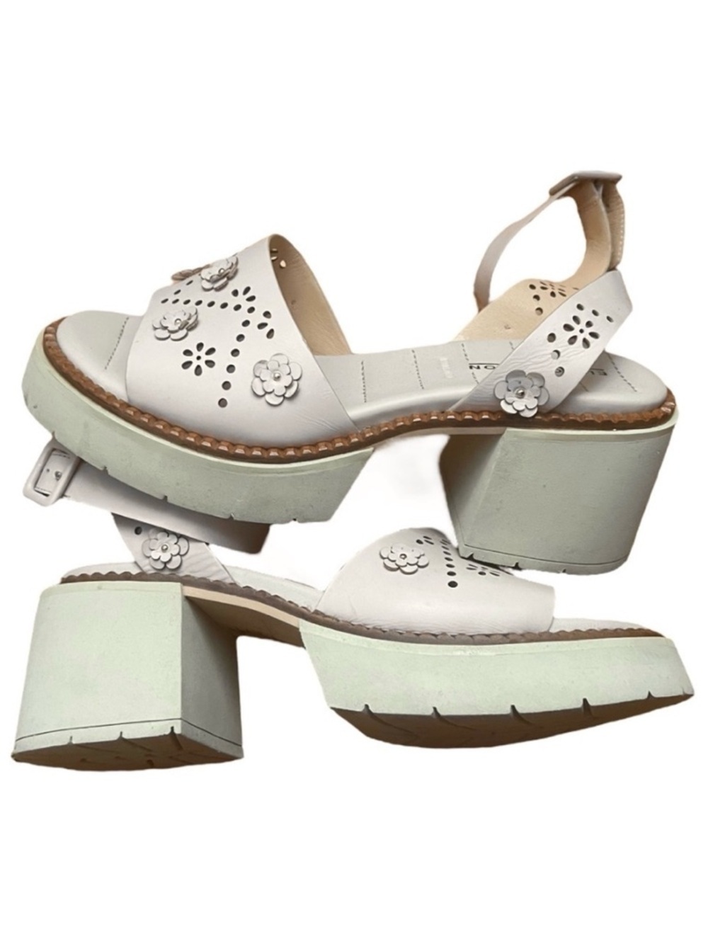 Anthropologie Elvio Zanon Perforated Floral Sport Sandals EU 39